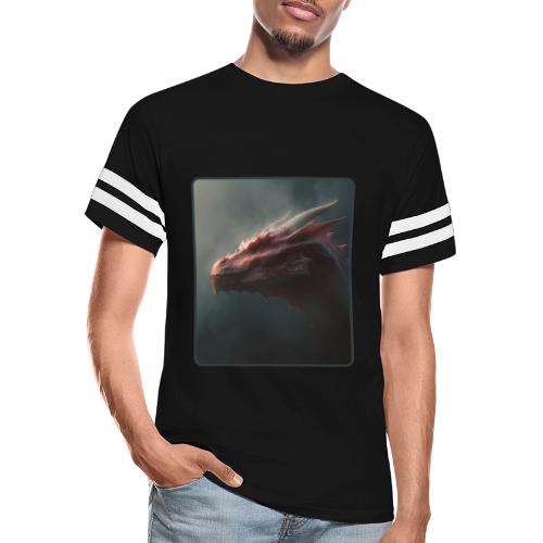 Red Dragon Fog Portrait Design - Men's Football Tee