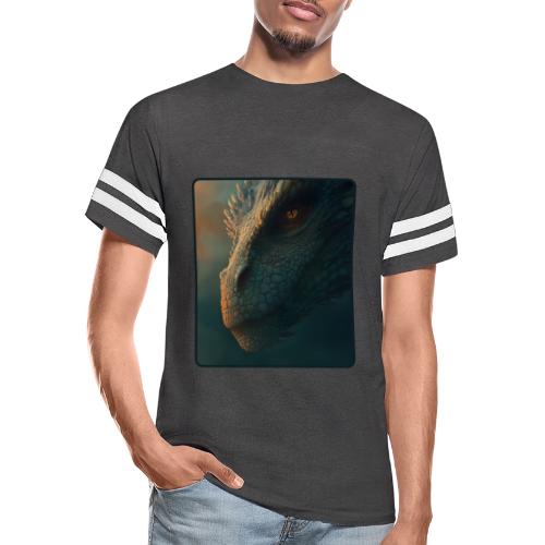 Golden Eye Dragon Close-Up Design - Men's Football Tee