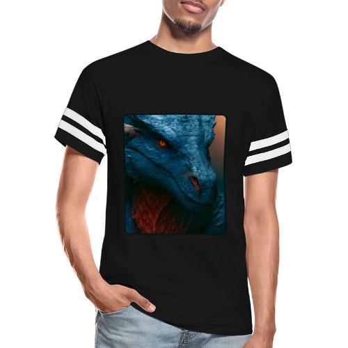 Turquoise Dragon Fire Eye Design - Men's Football Tee