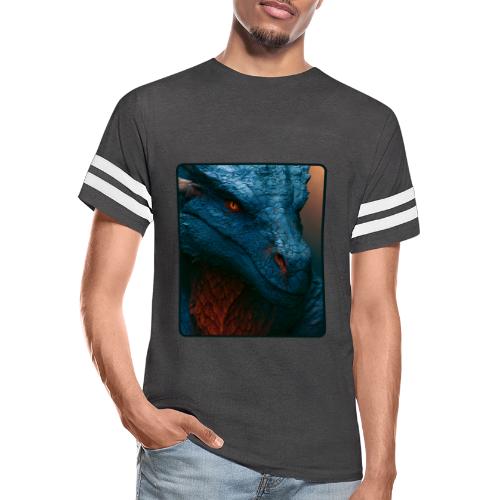 Turquoise Dragon Fire Eye Design - Men's Football Tee