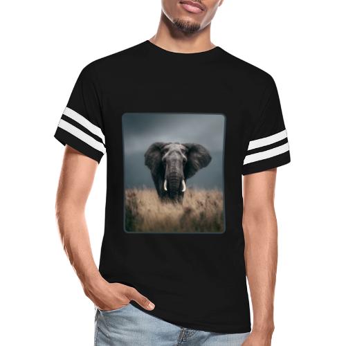 Majestic African Elephant Portrait Design - Men's Football Tee