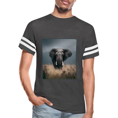 Majestic African Elephant Portrait Design - Men's Football Tee