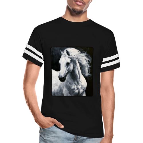 White Horse Oil Painting Design - Men's Football Tee