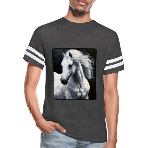 White Horse Oil Painting Design - Men's Football Tee