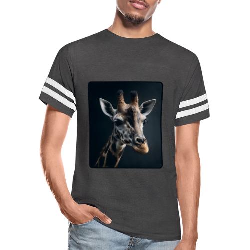 Majestic Giraffe Artistic Portrait Design - Men's Football Tee