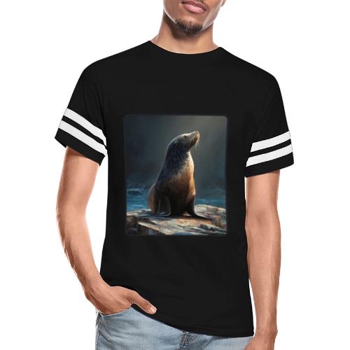 Fur Seal Artistic Shore Portrait Design - Men's Football Tee