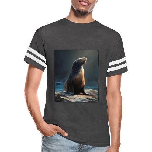 Fur Seal Artistic Shore Portrait Design - Men's Football Tee