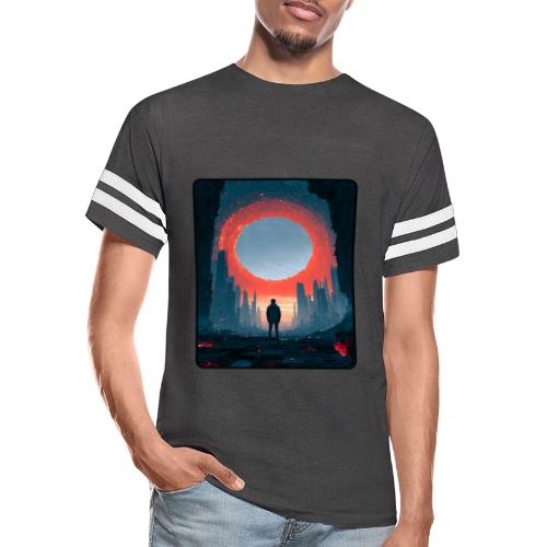 Cosmic Portal Future City Design - Men's Football Tee