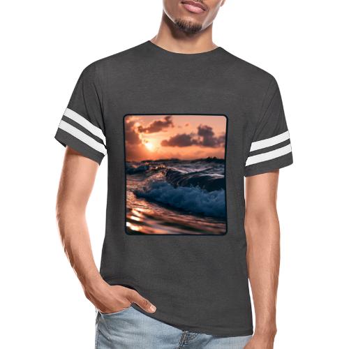 Golden Sunset Ocean Wave - Men's Football Tee