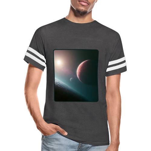 Deep Space Planet Horizon Art - Men's Football Tee