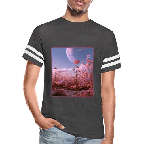 Cosmic Moon & Cosmos Flowers Art - Men's Football Tee