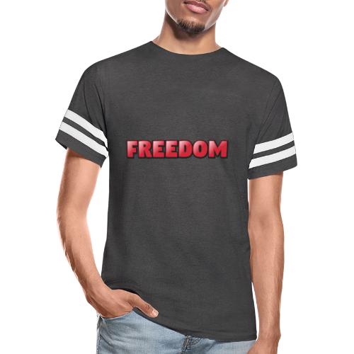 Freedom Bold 3D Word Art Design - Men's Football Tee