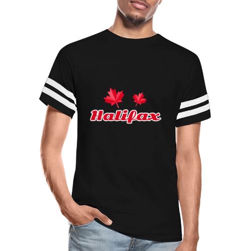 Halifax with two red maple leaves - Men's Football Tee