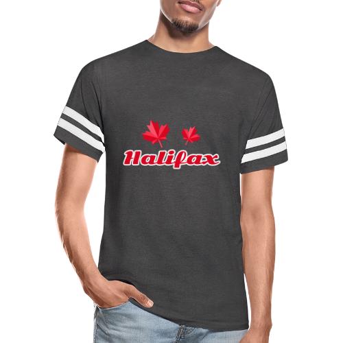 Halifax with two red maple leaves - Men's Football Tee
