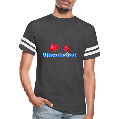 Montréal with two red maple leaves - Men's Football Tee