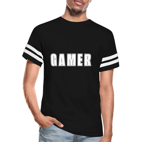Gamer Collegiate White Text Design - Men's Football Tee