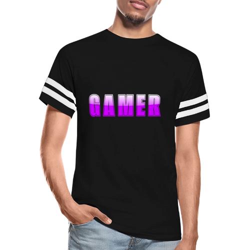 Gamer Purple Glossy Collegiate Design - Men's Football Tee