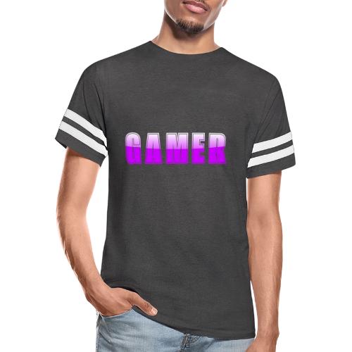 Gamer Purple Glossy Collegiate Design - Men's Football Tee