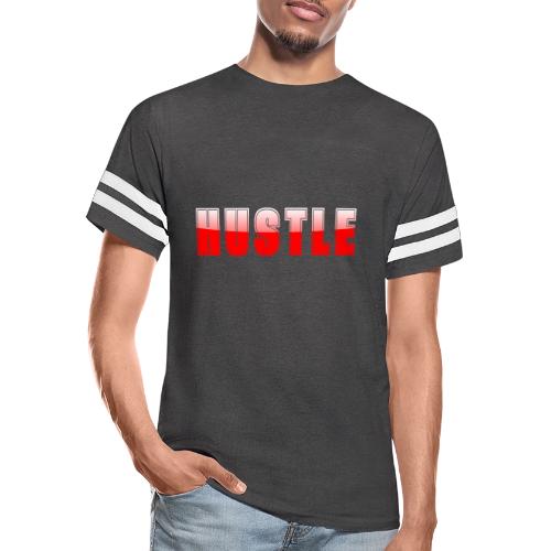 HUSTLE Bold Red Motivational Typography Design - Men's Football Tee