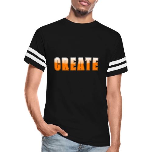CREATE Vibrant Orange Bold Word Graphic - Men's Football Tee