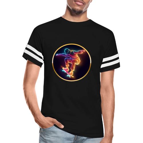 Skateboarding: Midnight Neon Skater - Men's Football Tee