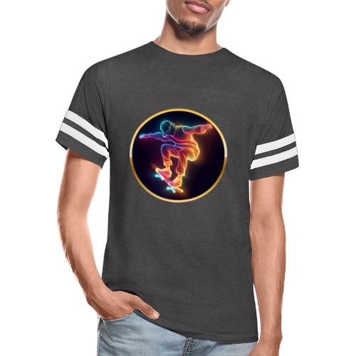 Skateboarding: Midnight Neon Skater - Men's Football Tee