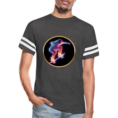 Skateboarding: Neon Skate Orbit - Men's Football Tee
