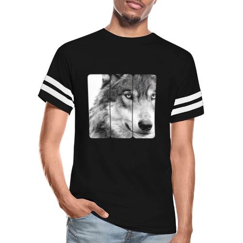 Wolf Face Triptych: Silent Alpha - Men's Football Tee