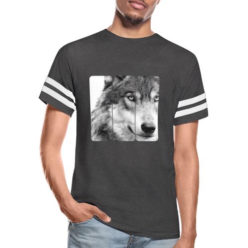 Wolf Face Triptych: Silent Alpha - Men's Football Tee