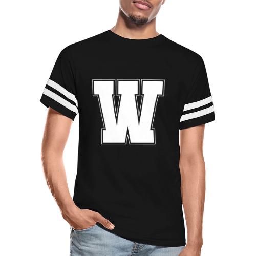 White Letter W – Varsity Alphabet Monogram - Men's Football Tee