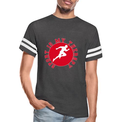 Sport Is My Therapy – Running Motivation Badge - Men's Football Tee