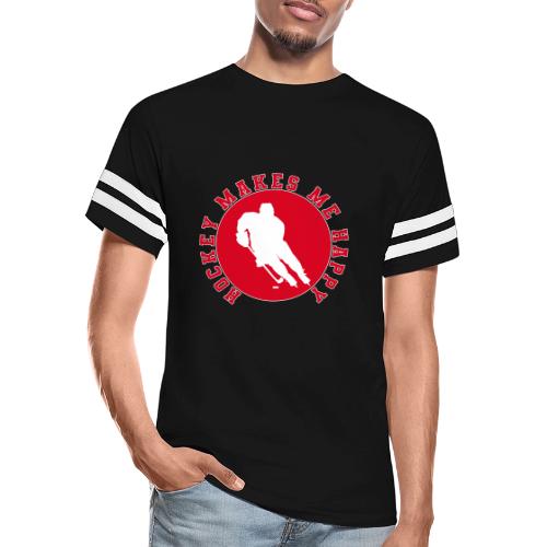 Hockey Makes Me Happy – Ice Hockey Fan Emblem - Men's Football Tee