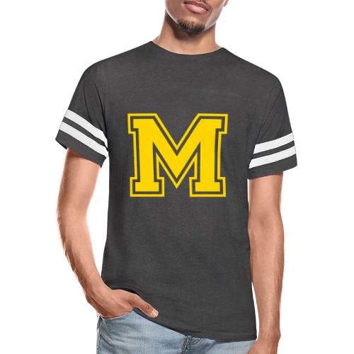 Letter M – Capital Athletic Alphabet Monogram - Men's Football Tee