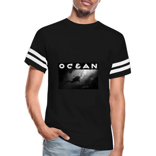 Ocean: Monochrome descent of a scuba diver - Men's Football Tee