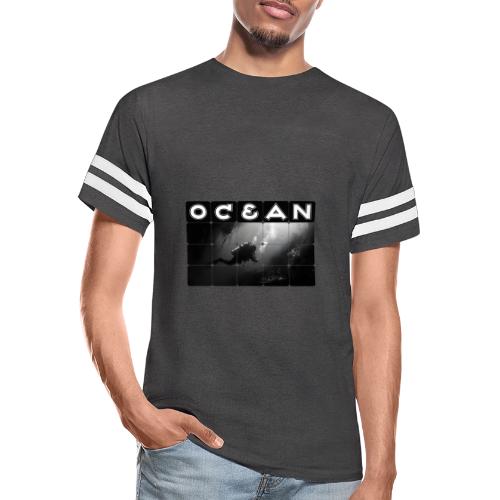 Ocean: Monochrome descent of a scuba diver - Men's Football Tee