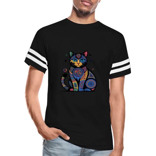 Vibrant Geometric Cat Mandala - Men's Football Tee