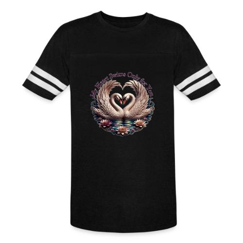 My Heart Swims Only for You Swan Heart T-Shirt - Men's Football Tee