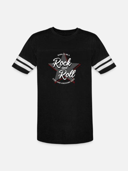 Born to Rock and Roll Star Design - Men's Football Tee - black/white