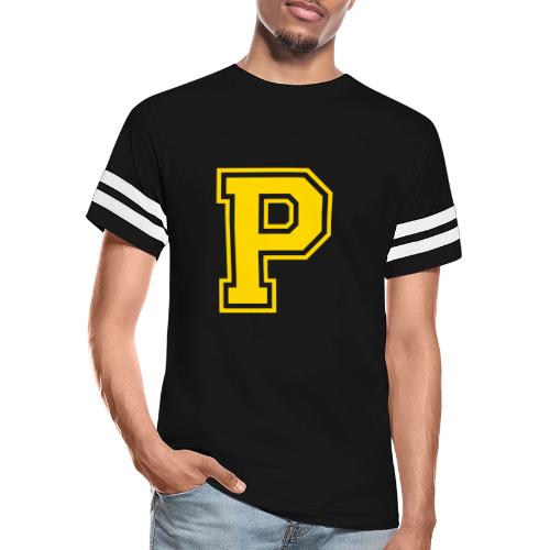 Letter P – Capital Athletic Alphabet Monogram - Men's Football Tee