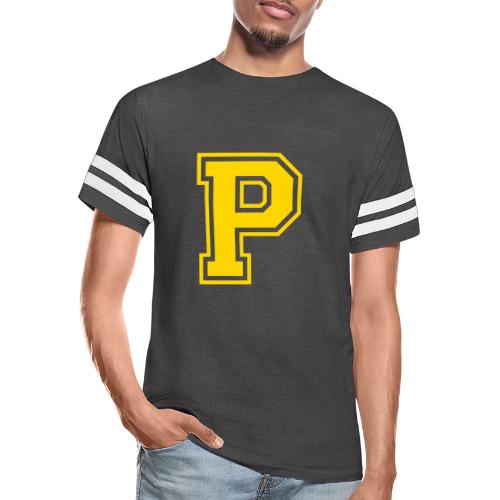 Letter P – Capital Athletic Alphabet Monogram - Men's Football Tee