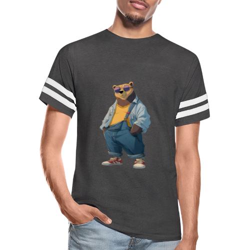 Fashion Streetwear Bear Cartoon Art - Men's Football Tee