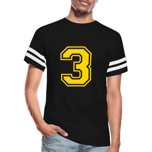 Number 3 in a classic athletic collegiate font - Men's Football Tee
