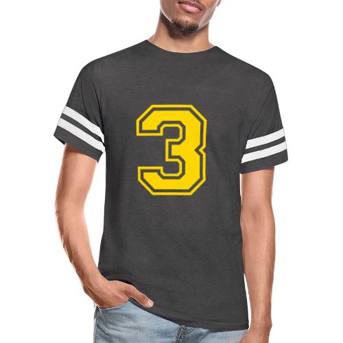 Number 3 in a classic athletic collegiate font - Men's Football Tee