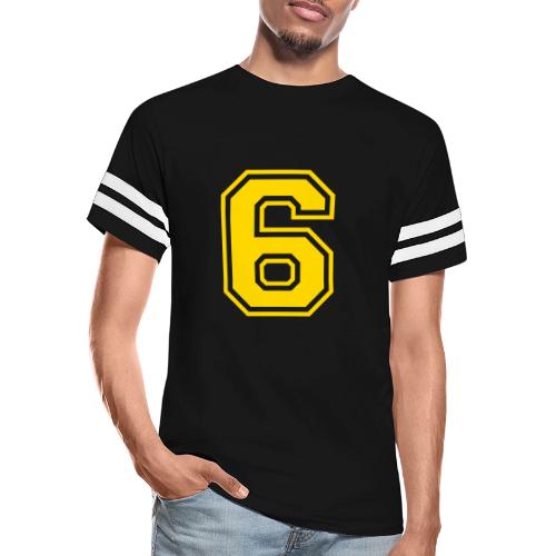 Number 6 in a classic athletic collegiate font - Men's Football Tee