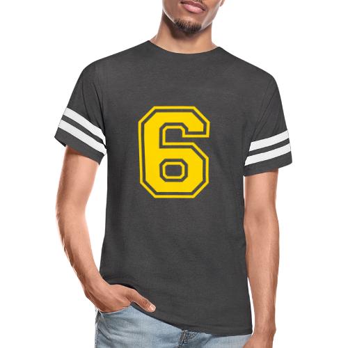 Number 6 in a classic athletic collegiate font - Men's Football Tee