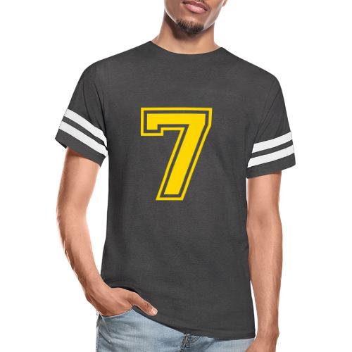 Number 7 in a classic athletic collegiate font - Men's Football Tee