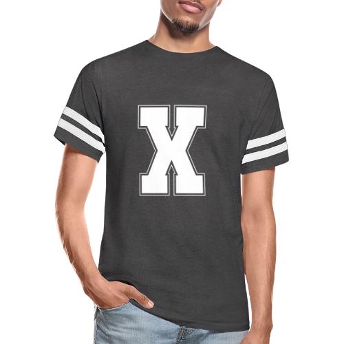 White Letter X – Varsity Alphabet Monogram - Men's Football Tee
