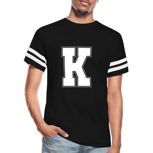 White Letter K – Varsity Alphabet Monogram - Men's Football Tee