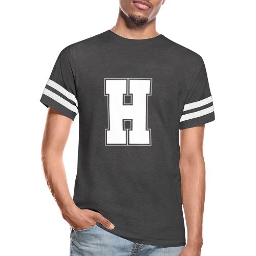 White Letter H – Varsity Alphabet Monogram - Men's Football Tee