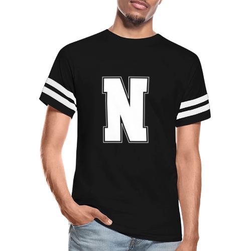 White Letter N – Varsity Alphabet Monogram - Men's Football Tee
